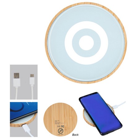 Glass and Bamboo Wireless Charger